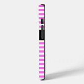 Mit Monogramm rosa/weiße Streifen Case-Mate iPhone Hülle (Rückseite / Links)