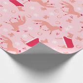 Mit Monogramm Rosa Weiße Weihnachtsfeiertage Geschenkpapier (Ecke)