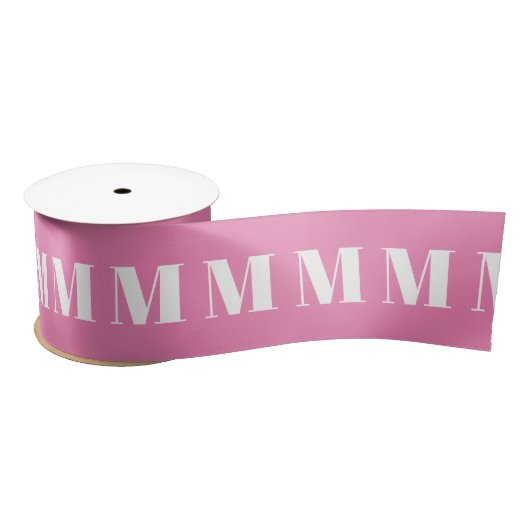 Mit Monogramm rosa weißes Anfangsmuster Satinband (Spule)