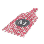 Mit Monogramm rosa, weißes, florales Gittermuster Schneidebrett (Ecke)