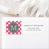 Mit Monogramm-rosa-weißes Polka-Punktmuster (Insitu)