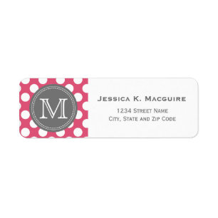 Mit Monogramm-rosa-weißes Polka-Punktmuster