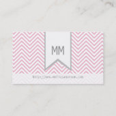 Mit Monogramm rosa Zickzack nennende Karte (Rückseite)