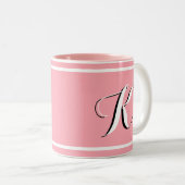 Mit Monogramm rosa Zweifarbige Tasse (VorderseiteRechts)