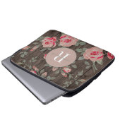 Mit Monogramm Rose auf Wood MacBook Case (Vorne Knopf)