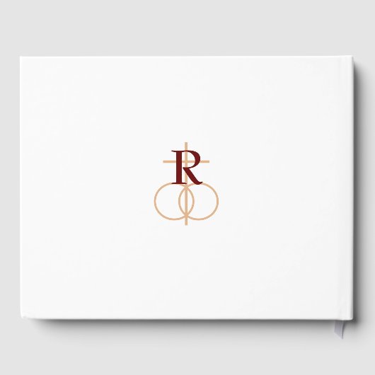 Mit Monogramm Rose-Corsage-Hochzeit Gästebuch (Rückseite)