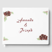 Mit Monogramm Rose-Corsage-Hochzeit Gästebuch (Vorderseite)