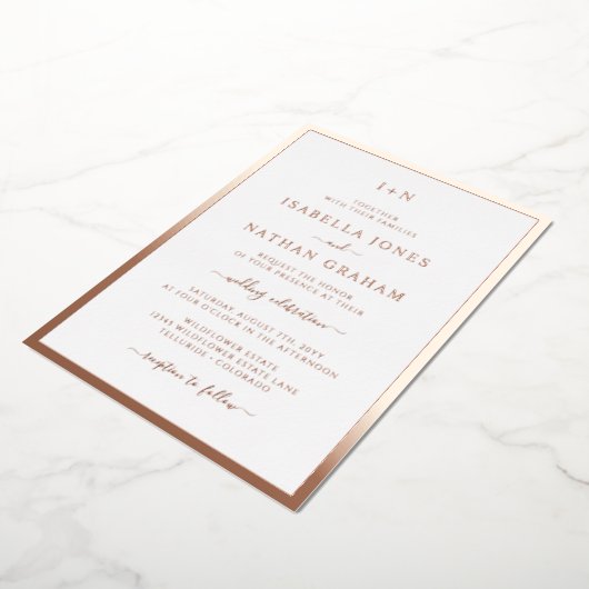 Mit Monogramm Rose Folieneinladung (Gedreht)