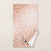 Mit Monogramm Rose Gold Damask Badhandtuch Set (Handtuch)