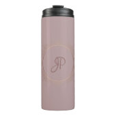 Mit Monogramm Rose Gold Elegante Vorlage Thermosbecher (Vorderseite)
