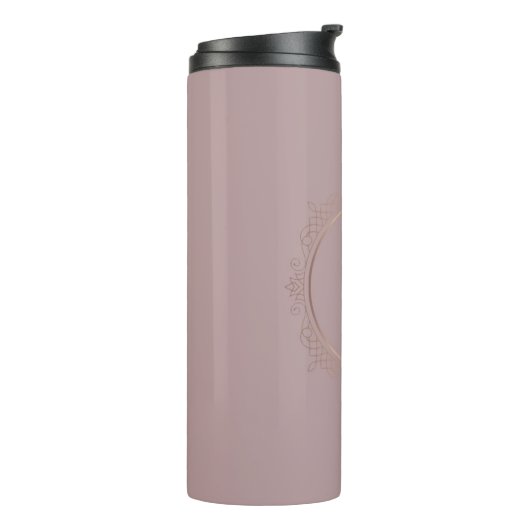 Mit Monogramm Rose Gold Elegante Vorlage Thermosbecher (Nach links gedreht)