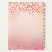 Mit Monogramm Rose Gold Glitzer Eleganter Skriptna Planer (Rückseite)