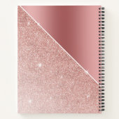 Mit Monogramm Rose Gold Glitzer Girl Notizblock (Rückseite)