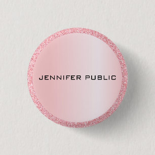 Mit Monogramm Rose Gold Glitzer Look Template Button