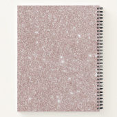 Mit Monogramm Rose Gold Glitzer Pink Script Notizblock (Rückseite)
