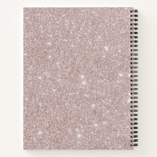 Mit Monogramm Rose Gold Glitzer Pink Script Notizblock (Rückseite)