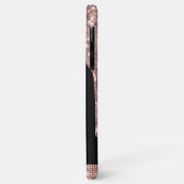 Mit Monogramm Rose Gold Glitzer Tropfen auf Schwar Case-Mate iPhone Hülle (Hinten/Links)