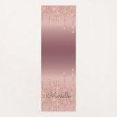 Mit Monogramm Rose Gold Glitzer Tropfen Yogamatte (Vorderseite)