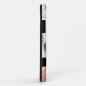 Mit Monogramm Rose Gold Glitzer und weißer Marmor Case-Mate iPhone Hülle (Hinten/Rechts)