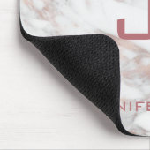 Mit Monogramm Rose Gold-Marmorvorlage Mousepad (Ecke)
