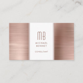Mit Monogramm Rose Gold Metallic Foil Consultant Visitenkarte