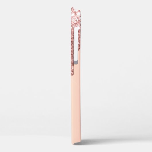 Mit Monogramm Rose Gold Sparkline Glitzer Tropfen Case-Mate iPhone Hülle (Rückseite / Links)