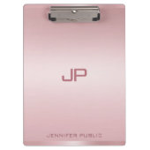 Mit Monogramm Rose Gold Template Personalisiert Kl Klemmbrett (Vorderseite)