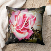 Mit Monogramm Rose katholische Hochzeitsgeschenk Kissen (Decke)