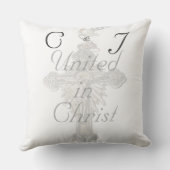 Mit Monogramm Rose katholische Hochzeitsgeschenk Kissen (Rückseite)