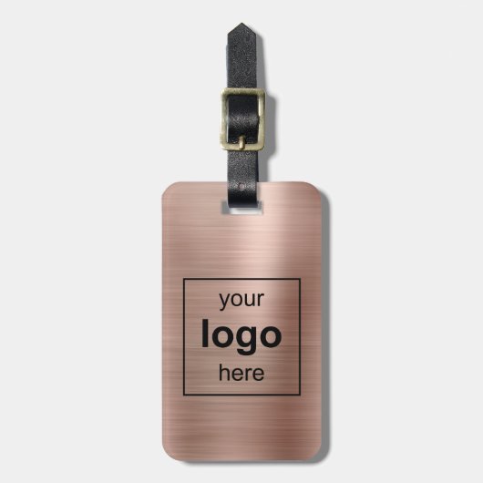 Mit Monogramm Rose mit benutzerdefinierten Logos Gepäckanhänger (Vorderseite vertikal)