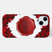 Mit Monogramm Rose mit Wachs-Siegel Case-Mate iPhone Hülle (Rückseite (Horizontal))