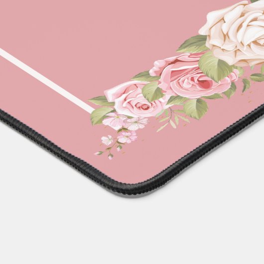 Mit Monogramm Rose Schreibtischunterlage (Ecke)