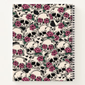 Mit Monogramm Rose Skull Grunge Notebook Notizblock (Rückseite)
