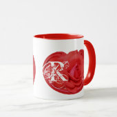 mit Monogramm Rose Tasse (VorderseiteRechts)