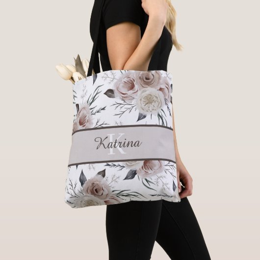 Mit Monogramm Rose Totbeutel Tasche (Von Nahem)