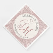 Mit Monogramm Rose und Sandhochzeit Serviette (Ecke)