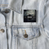 Mit Monogramm rostiges Metall Button (Beispiel)
