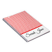 Mit Monogramm Rot-Polka-Punktmuster Notizblock (Rechte Seite)