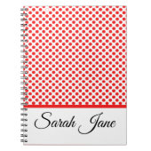 Mit Monogramm Rot-Polka-Punktmuster Notizblock (Vorderseite)