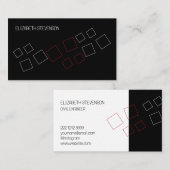 Mit Monogramm Rot, Schwarz-weiß Visitenkarte (Vorne/Hinten)