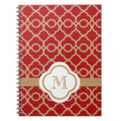 Mit Monogramm Rot und Gold in Marokko Notizblock (Vorderseite)
