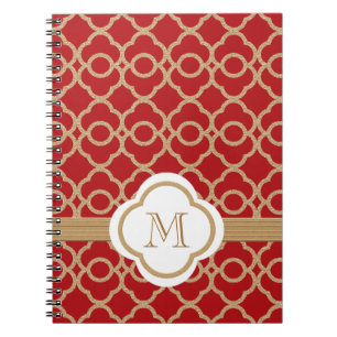Mit Monogramm Rot und Gold in Marokko Notizblock