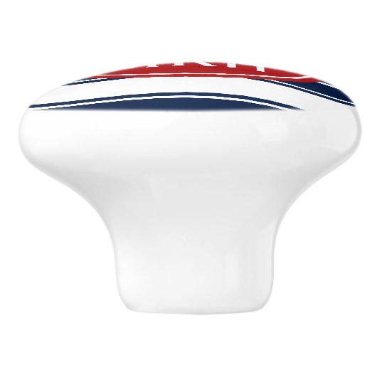 Mit Monogramm Rot-und Marine-Anker Keramikknauf (Seitenansicht)