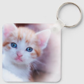 Mit Monogramm Rot und Schwarz Buffalo Kariertes Fo Schlüsselanhänger (Rückseite)