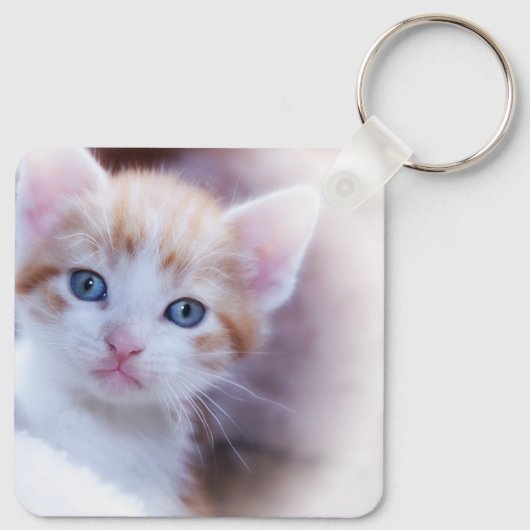 Mit Monogramm Rot und Schwarz Buffalo Kariertes Fo Schlüsselanhänger (Rückseite)