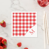 Mit Monogramm Rot und Weiß Gingham Serviette (Beispiel)