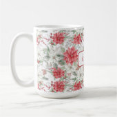 Mit Monogramm Rot- und Weißpoinsettias Kaffeetasse (Links)
