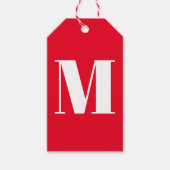 Mit Monogramm Rot-Weiß-Anfangsbuchstabe Geschenkanhänger (Vorderseite)