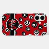 Mit Monogramm Rot-Weiß-Schwarz-Kreis-Muster Case-Mate iPhone Hülle (Rückseite (Horizontal))