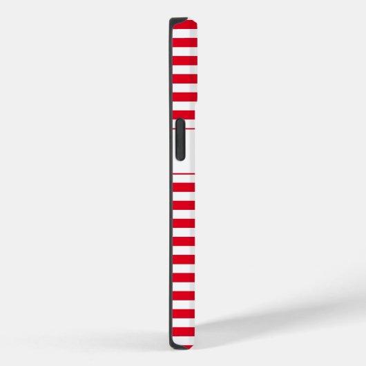 Mit Monogramm Rot/Weiße Streifen Case-Mate iPhone Hülle (Rückseite / Rechts)